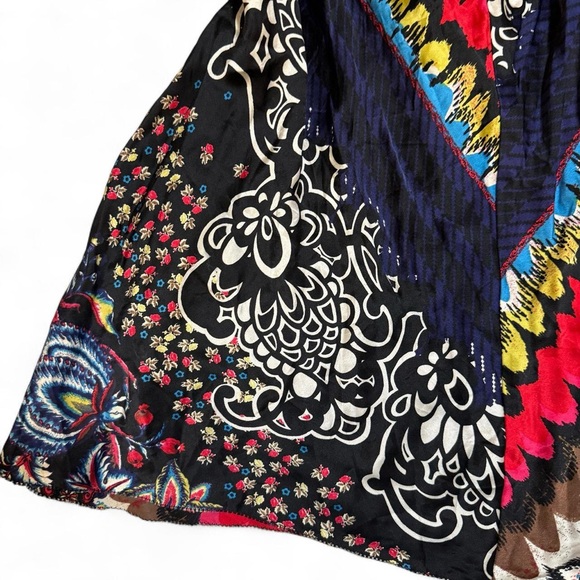 Anthropologie Oilily Retro Print Satin Slip Dress - Picture 4 of 5